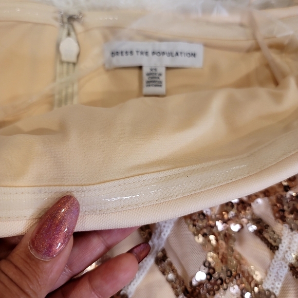 Dress the population sequin off the shoulders' dress size XS - Picture 8 of 14